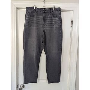 American Eagle Curvy Mom Jeans 18 gray black wash high rise straight leg NWTs